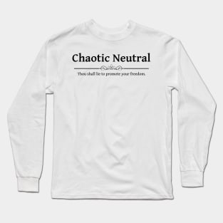 Chaotic Neutral DND 5e RPG Alignment Role Playing Long Sleeve T-Shirt